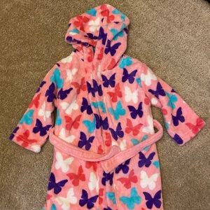Kids Butterfly Fleece Robe fits 2/3T